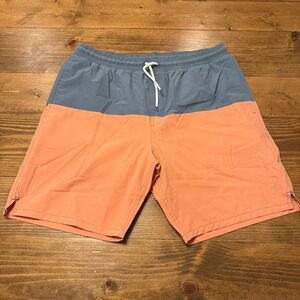 Mugsy Shorts Mens‎ Large Blue Orange Lined Performance Gym Workout Activewear